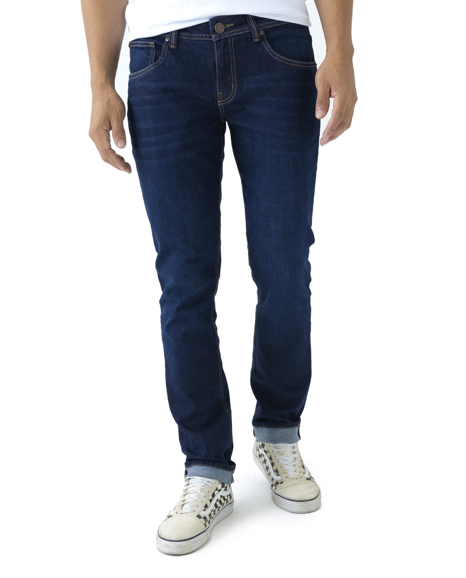 Men's Low Rise Modern Skinny-Slim Fit Jeans Stretch Five Pocket Denim Pants