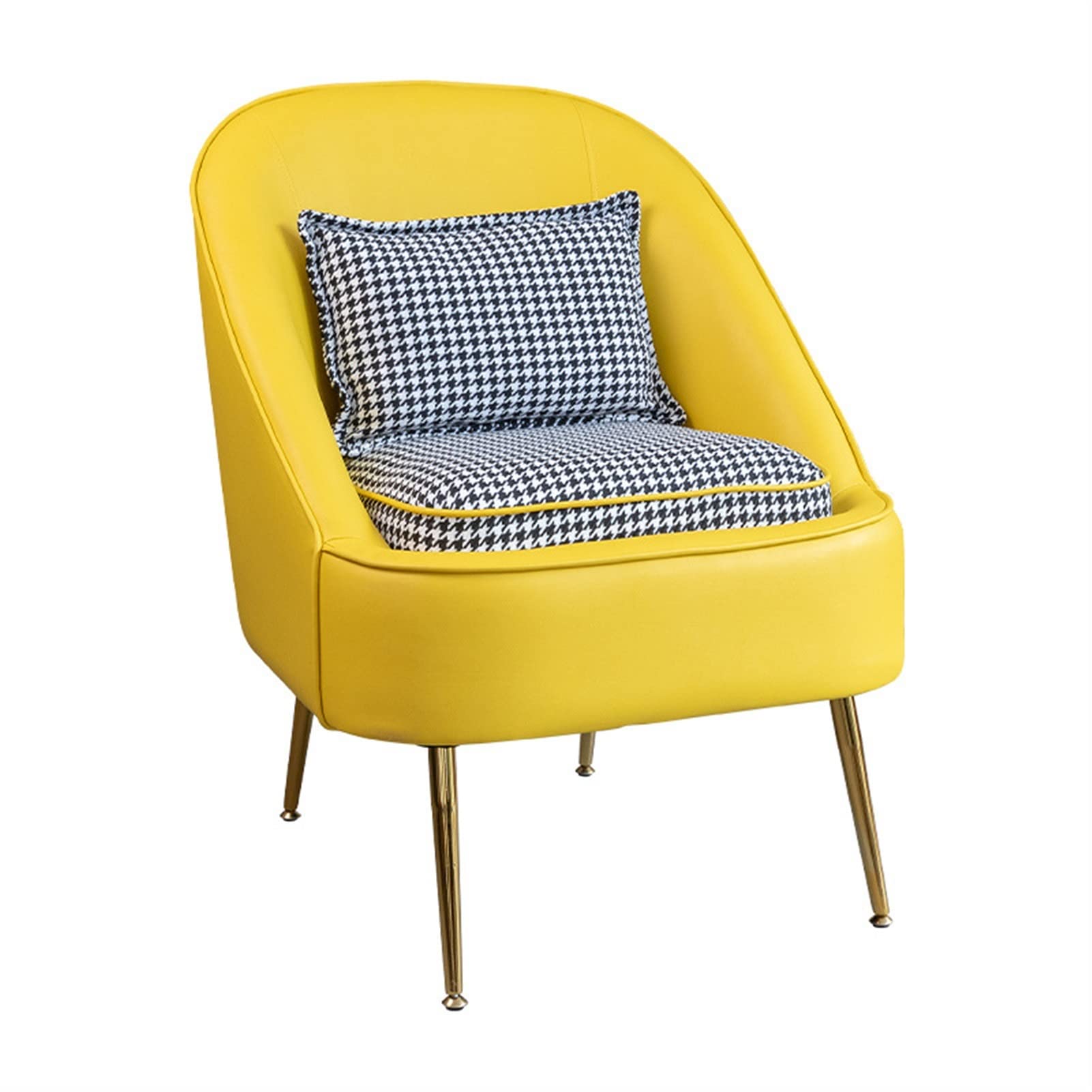Piccola sedia da gioco in pelle poltrona singola per soggiorno camera da letto e trucco manicure salone Decor giallo accento sedia da pranzo