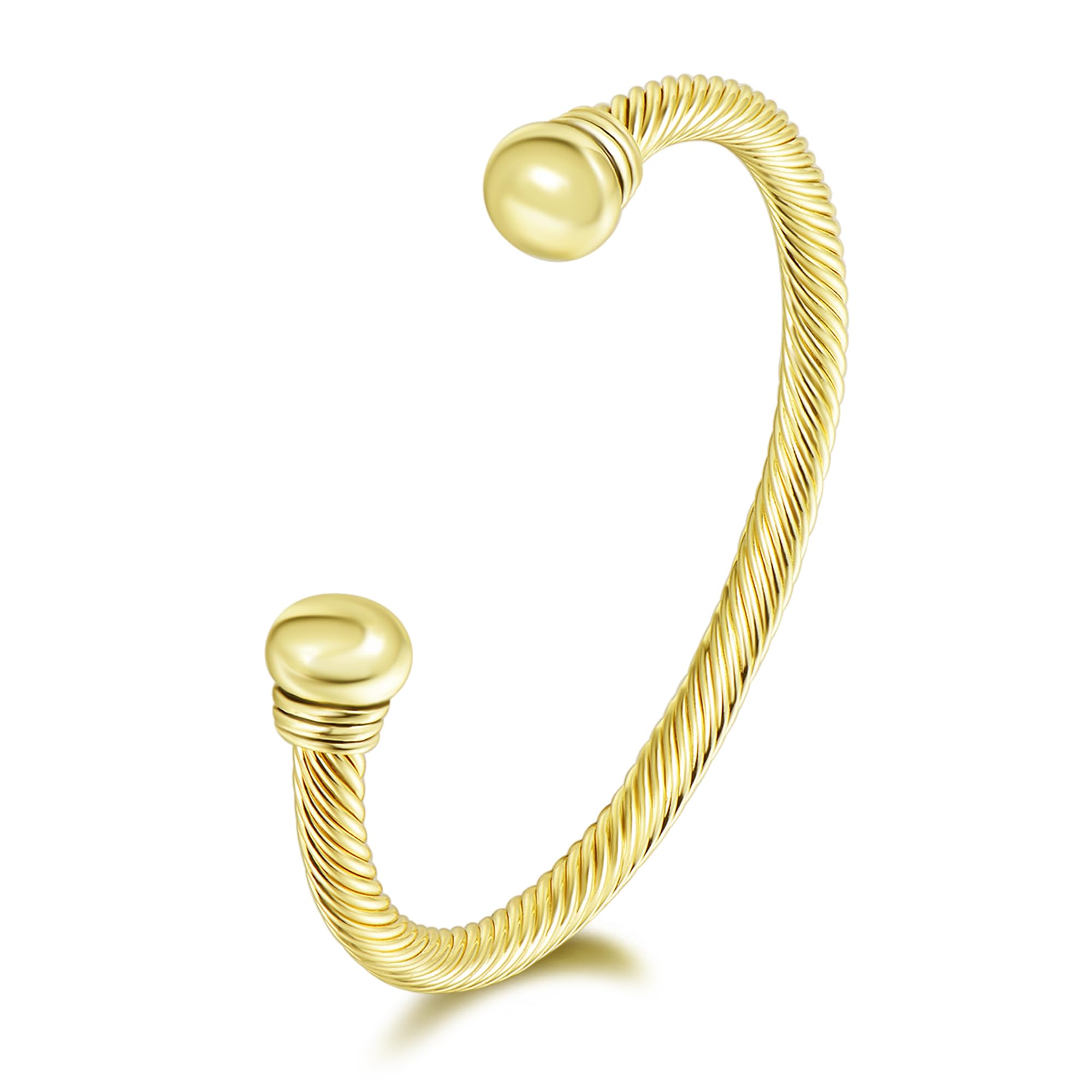 UNY Jewel Bracelet Designer Brand Inspired Women Jewelry 4.5mm Thin Twisted Cable Wire Bangle Gem Stone Christmas Day Gift