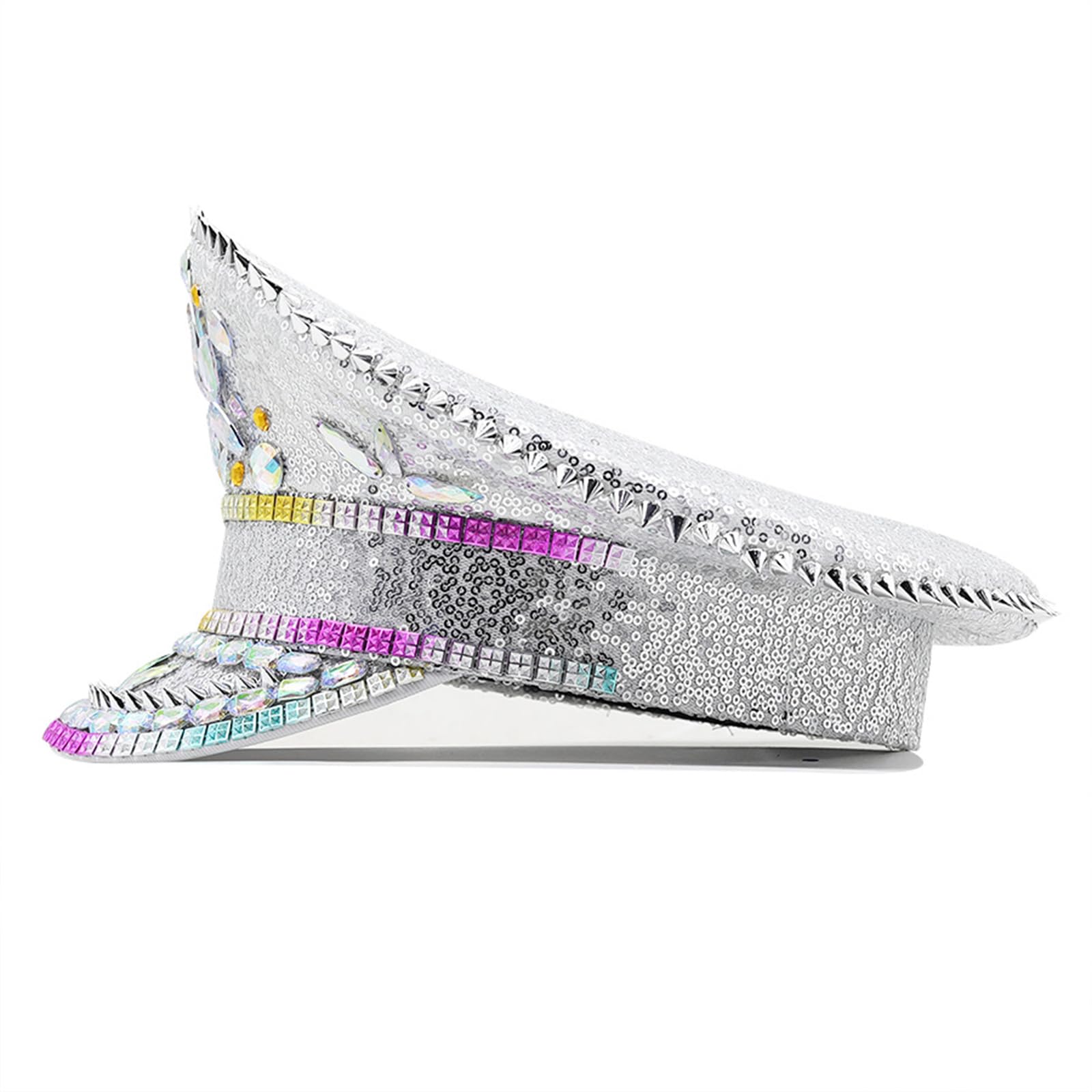 Cappello sergente con paillettes con strass cappello da addio al nubilato festa cosplay cappello night club capitano cappello copricapo tesa larga cappello costume cappello