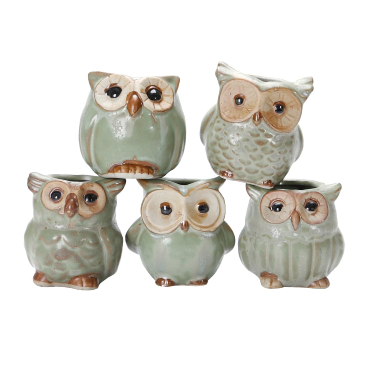 Mini pots de fleurs ceramique lot de 5 pour plantes de bureau