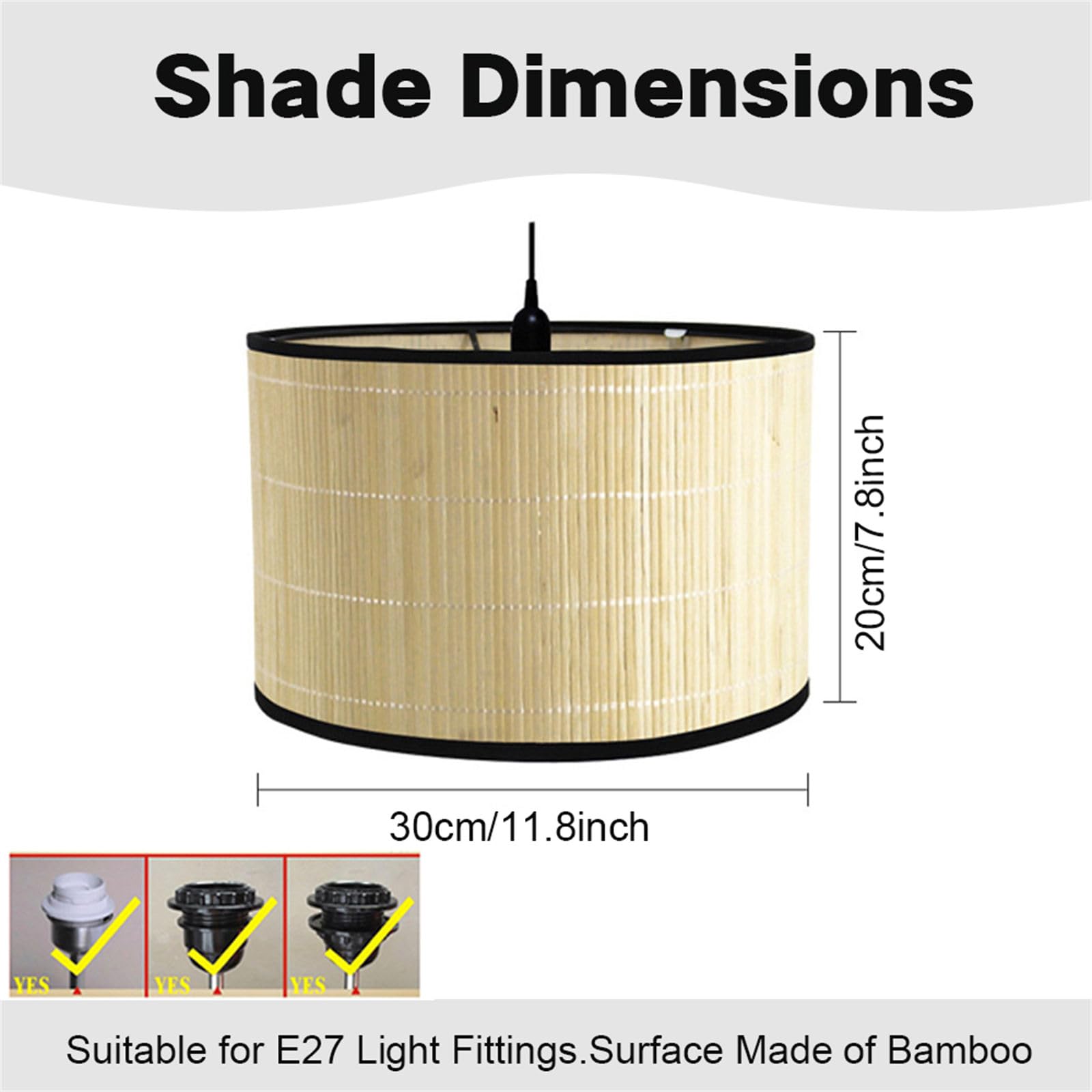 Paralume In Bambù Morbuy - Motivo Fiori, Diametro 30cm, Per Lampade Da Tavolo - Foto 5