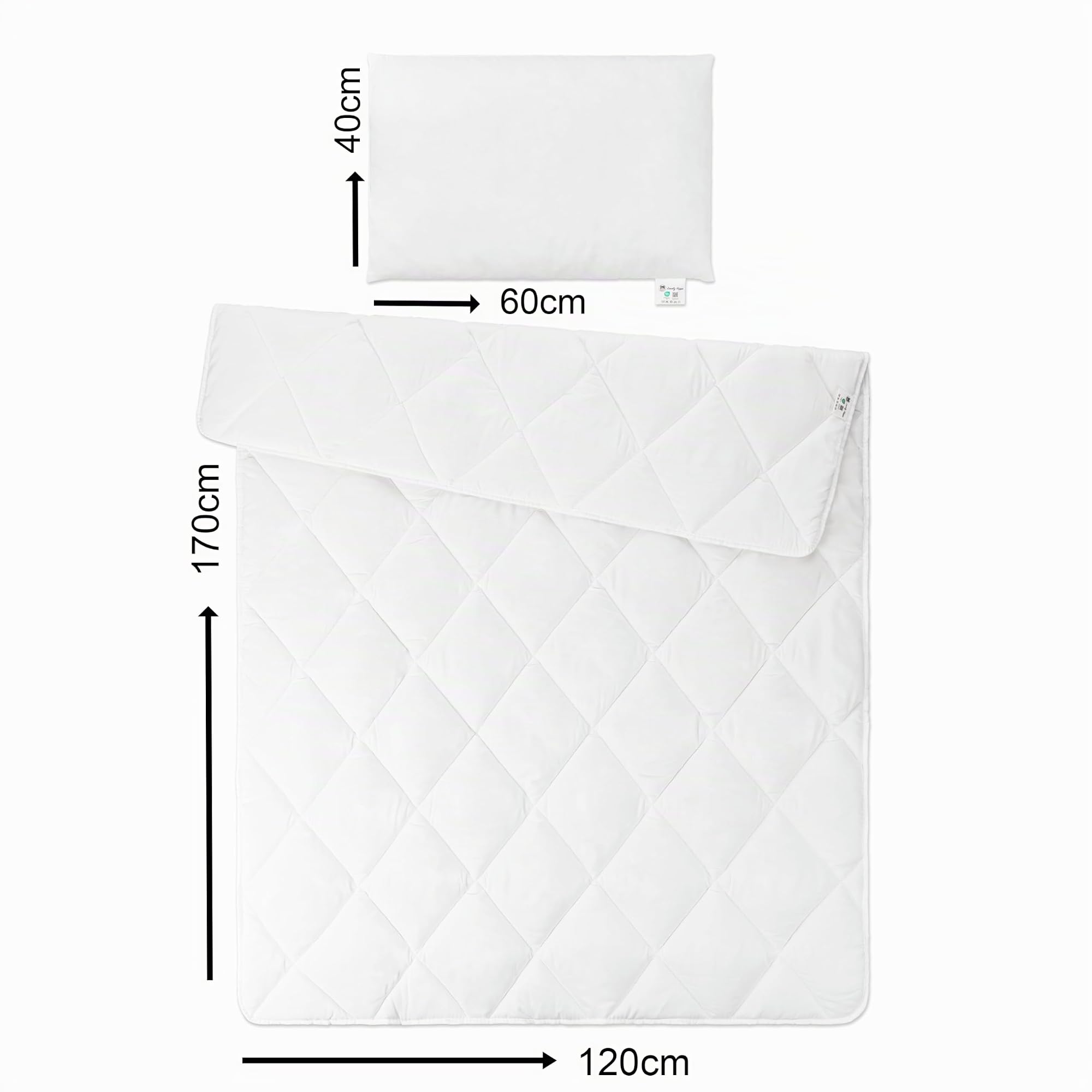 Couette Enfant 120x170 cm Toutes Saisons et Oreiller Enfant 40x60 cm - Couette et Oreiller pour lit 80x160 cm - sans Produits Chimiques (120x170cm + 40x60cm (Lit 80x160cm))
