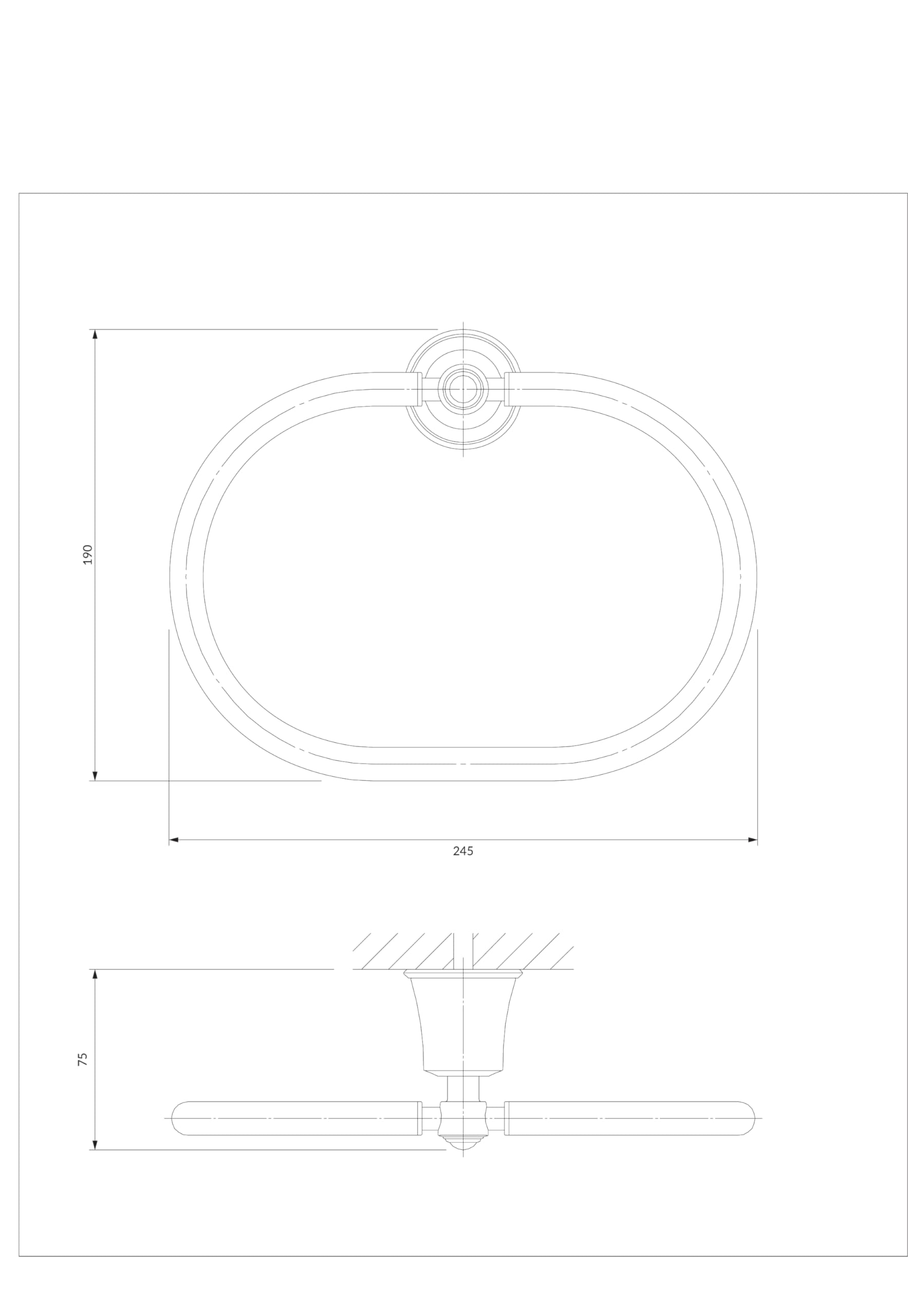 Omnires AL53230ORB, Porta asciugamani ART LINE, Graphite