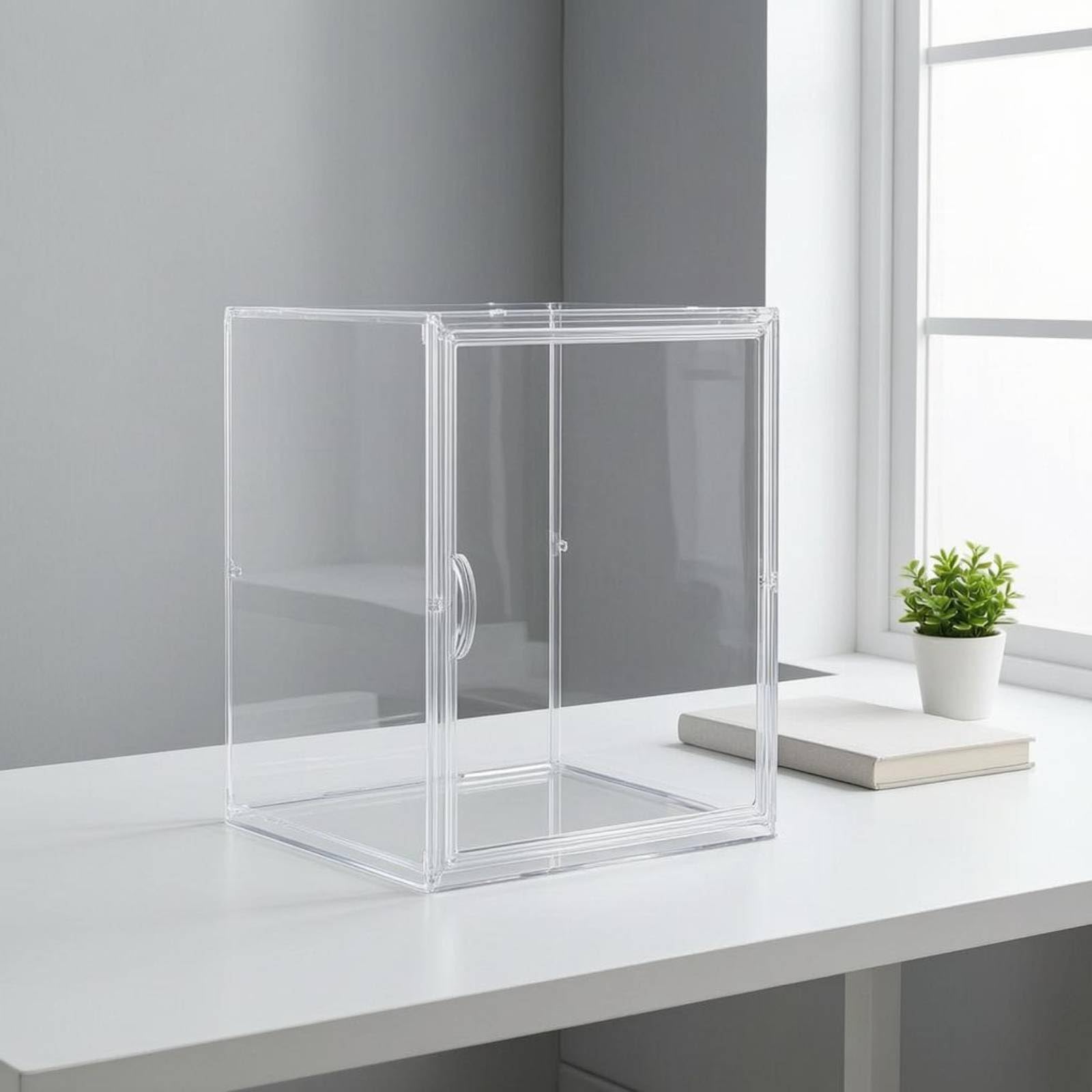rockible Boîte de Rangement Transparente pour, Boîte De Rangement Transparente 36x27x22 Cm Sans Étagère, Utilisation Horizontale Ou Verticale