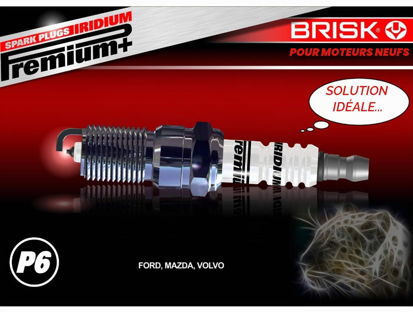 BRISK Iridium Premium+ Plus P6 1624 Bougies d'allumage, 4 pièces