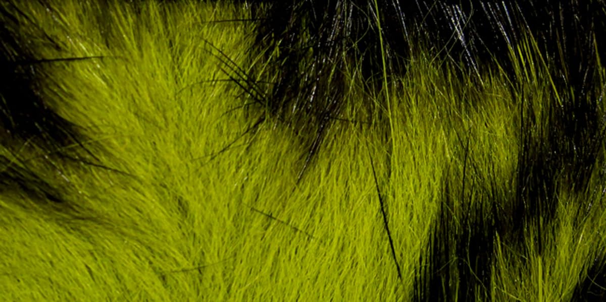 Hareline Crosscut Two Toned 1/8" Rabbit Strips (Black/Olive)