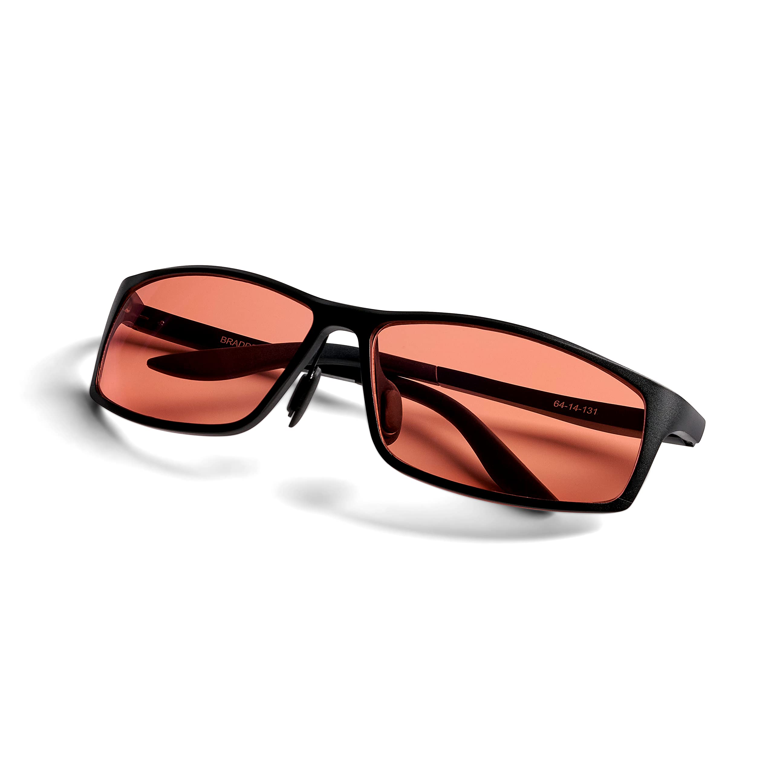 BRADDELL FL-41 - Gafas de luz azul tintadas rosa para sensibilidad a la luz de migraña, fatiga ocular y deslumbramiento LED fluorescente (metal de aluminio)