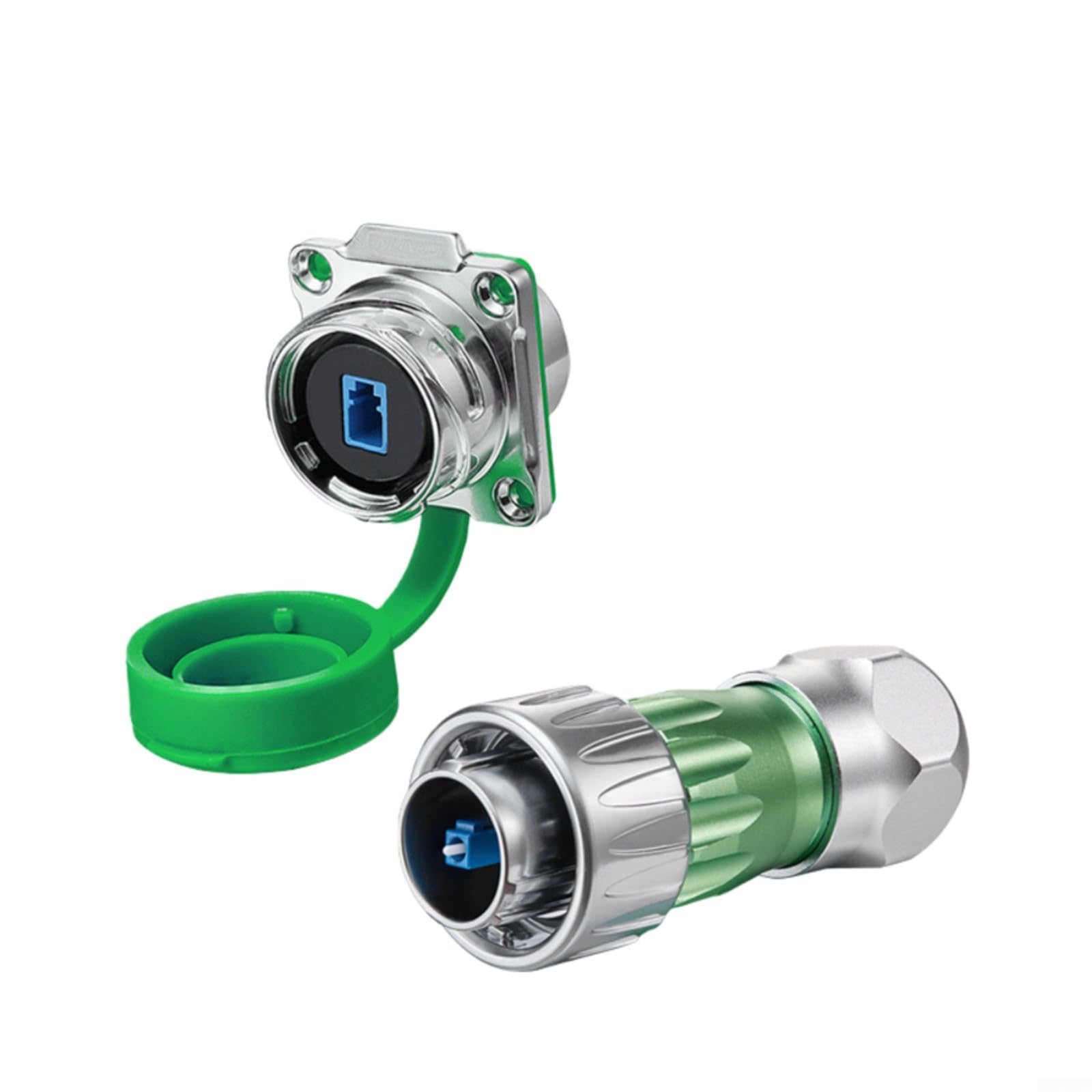 DH-24 LC Singlemode per connettore in fibra ottica duplex IP68 Impermeabile 10Gbps ≤0.35dB Alloggiamento in metallo per l'automazione industriale Solar Marine(A)
