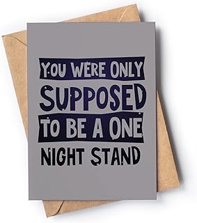 Funny anniversary card for him or her with envelope | Fun and joke present for birthday for husband or wife | Naughty card for Valentine’s Day | Dirty love card for boyfriend or girlfriend