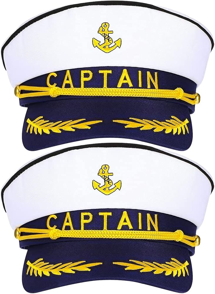 Sombreros de capitán de yate para hombres y mujeres, sombrero de barco de marinero ajustable, sombrero de barco azul marino, sombrero de uniforme