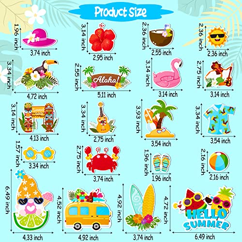 20Pcs Summer Beach Magnet Car Decorations Hello Summer Waterproof Refrigerator Magnet Stickers Tropical Hawaii Gnome Flamingo Fridge Magnet Decal Party Decorative Supplies For Cars Office Whiteboard #TOP1