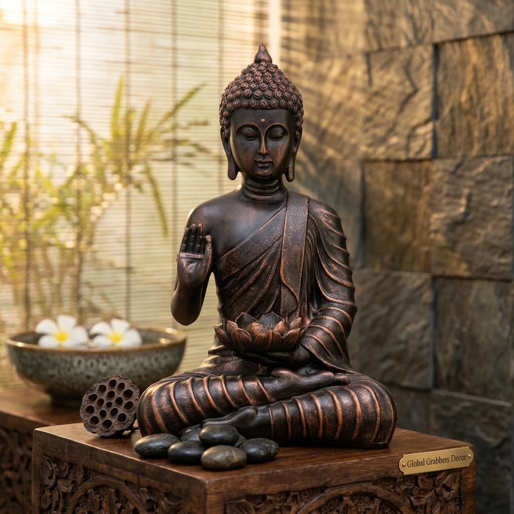 Polystone Home Decor Decoration Buddha Idol Statue Showpiece Gift Gifting Item-A_COP-DB2-(13)
