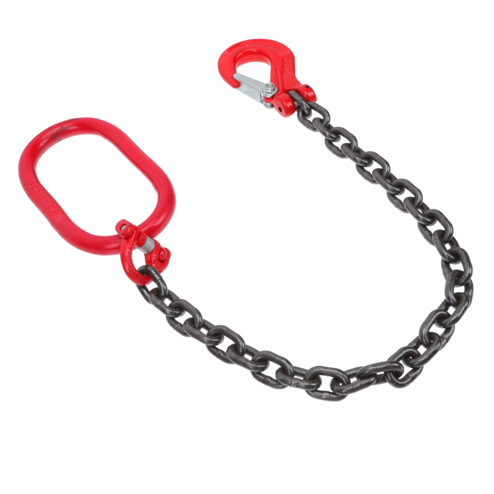 MUCKLILY Sturdy Single Leg Chain Sling with Grab Hook Lifting Chains for Heavy Goods 1 Ton 1.25m Practical Design