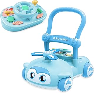 Anuncio Patrocinado - Caminante de aprendizaje sentado a pie, caminante 2 en 1 para bebé niña, cuchillas de lámpara de fla...