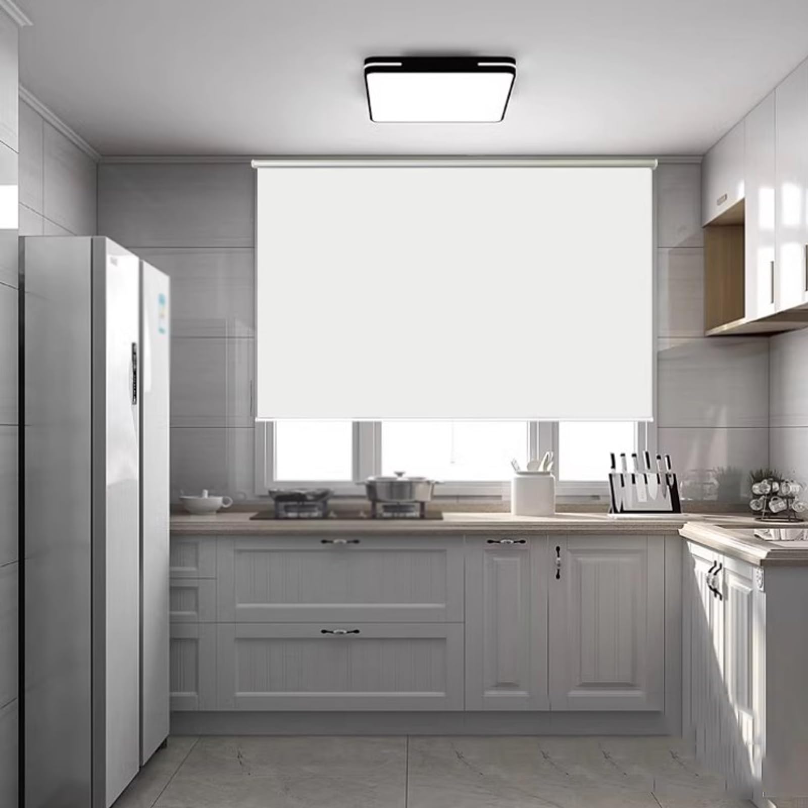 Tenda oscurante automatica a rullo, 100% protezione UV, dimensioni personalizzabili (160 cm x 130 cm) per casa, cucina e ufficio, migliora la privacy e il controllo della luce