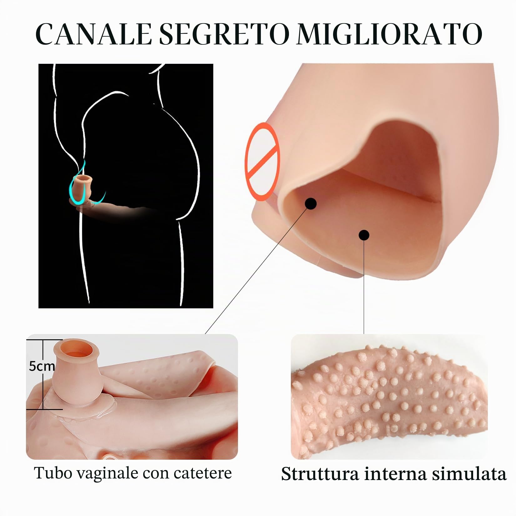Intimo Contour in Silicone per Crossdresser Slip Realistici con Aspect Femminile Artificiale Funzionalità per Transgender MTF Cosplay e Cross Dressing