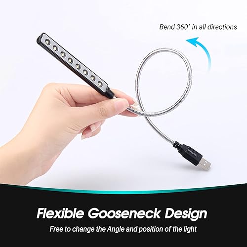Miniatura 5 de Luz LED USB Daffodil ULT058lámpara LED de lectura super luminosaNo Necesita baterías Compatible con PC  Mac Negro