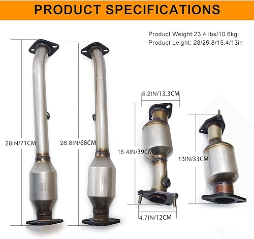 Miniatura 6 de Convertidor catalítico de alto flujo de calidad OEM de 4.0L para Nissan Frontier/Xterra 2005-2014, Pathfinder 2005-2010, NV2500/NV3500 2012-2016