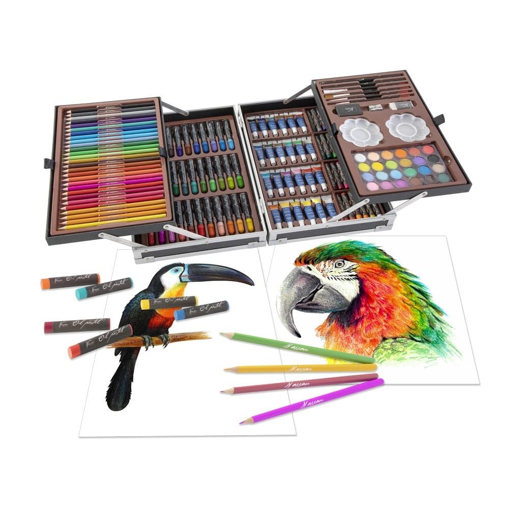 VAN NASSAU FINE ART 145-Piece Art Drawing Box, Metal Storage Case, Creativity Box for Children and Adults - Image 3