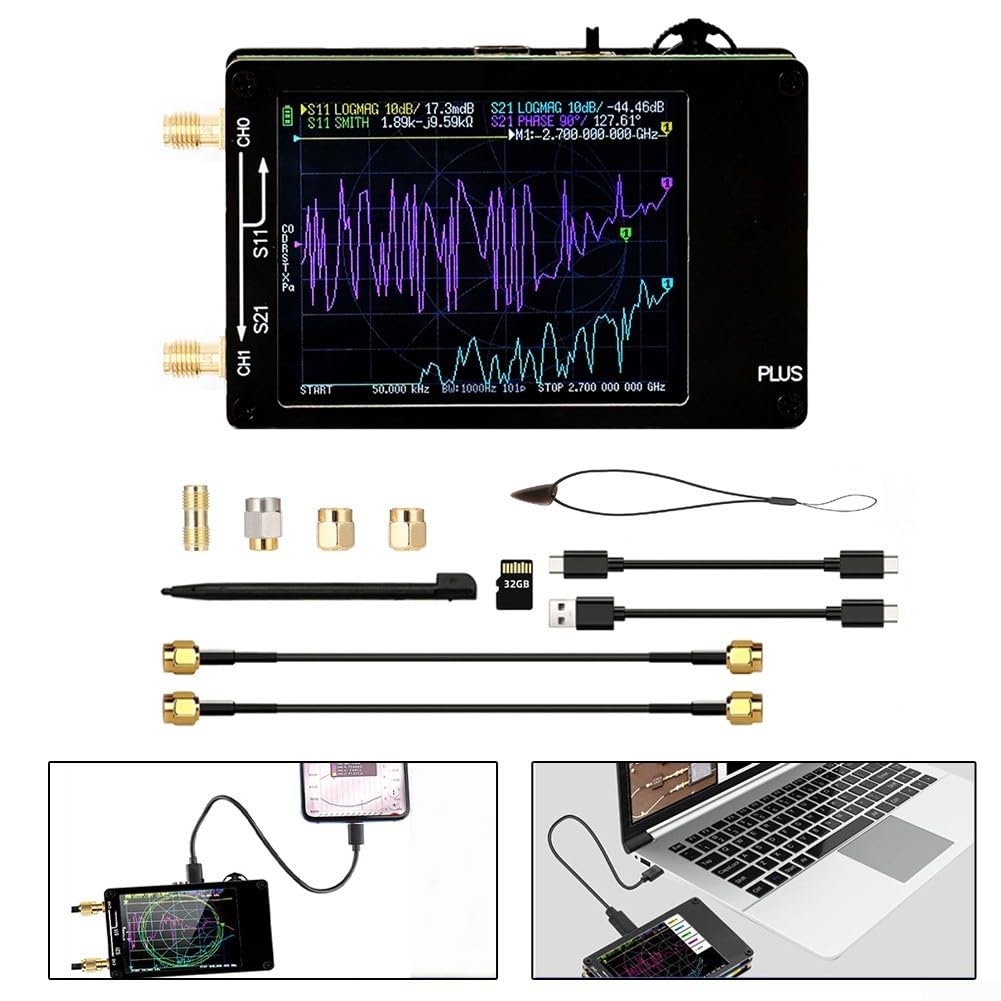 Analizzatore di rete vettoriale per Plus 50KHz 2 7GHz Gamma di frequenza con gamma dinamica fino a 80dB (senza scheda di memoria)