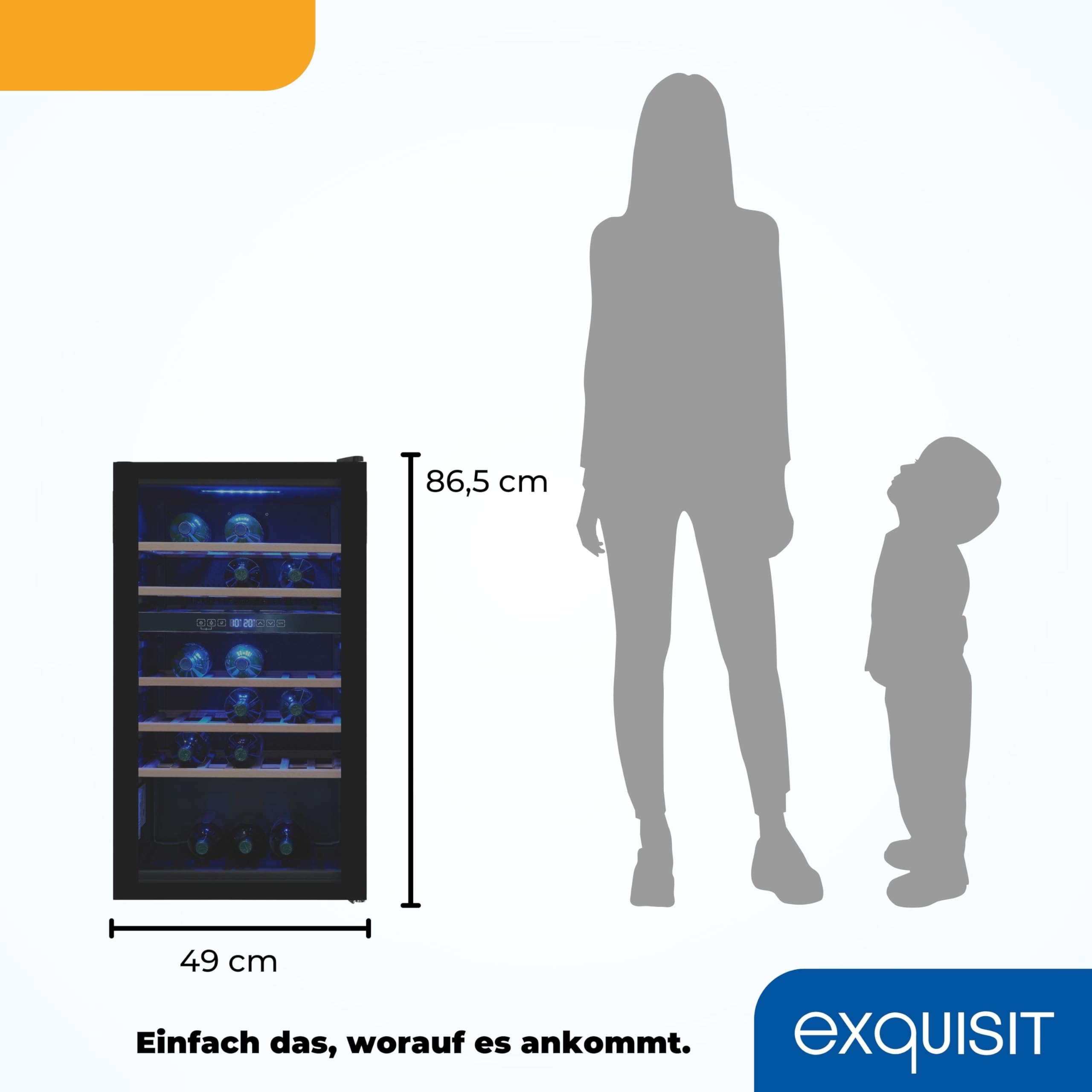 Exquisit Weinkühlschrank 2 Zonen - Weintemperierschrank für 45 Flaschen