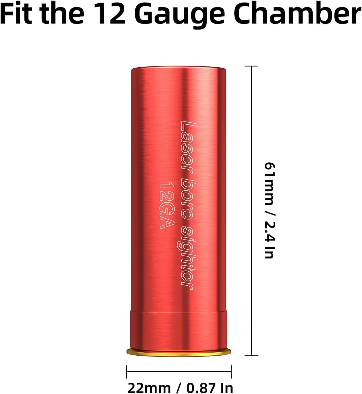 KinZon 12GA Bore Sight Rosso, Red Zeroing Bore Sight, Red Dot con 2 set di batterie, per airsoft, caccia