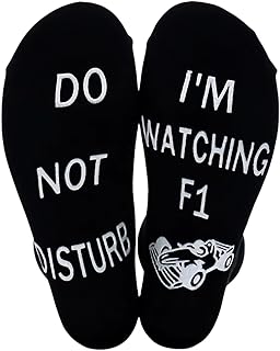 Novelty Socks, F1 Gifts Men Funny Fathers Day Formula 1 Mens Car Merchandise Unusual Birthday Presents Clothing Fun Holida...