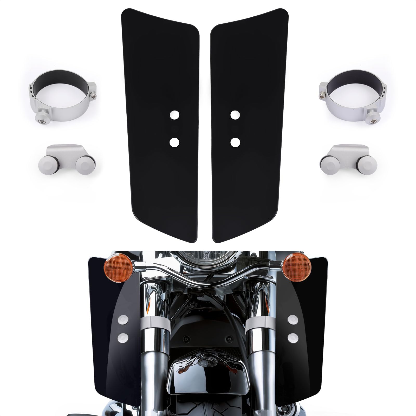 Amazon.com: Kiawnia Motorcycle Fork Deflectors, Front Fork Wind