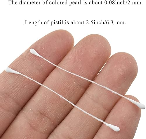 Miniatura 132 de HAHIYO 700 piezas de 0.118 in de perla amarilla de doble cabeza de estambres de flores Pistilo hecho a mano, flores artificiales para flore Amarillo