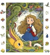 Amazon | Delobil ジグソーパズル 木製 5mm厚 ウサギと少女 独特な形状