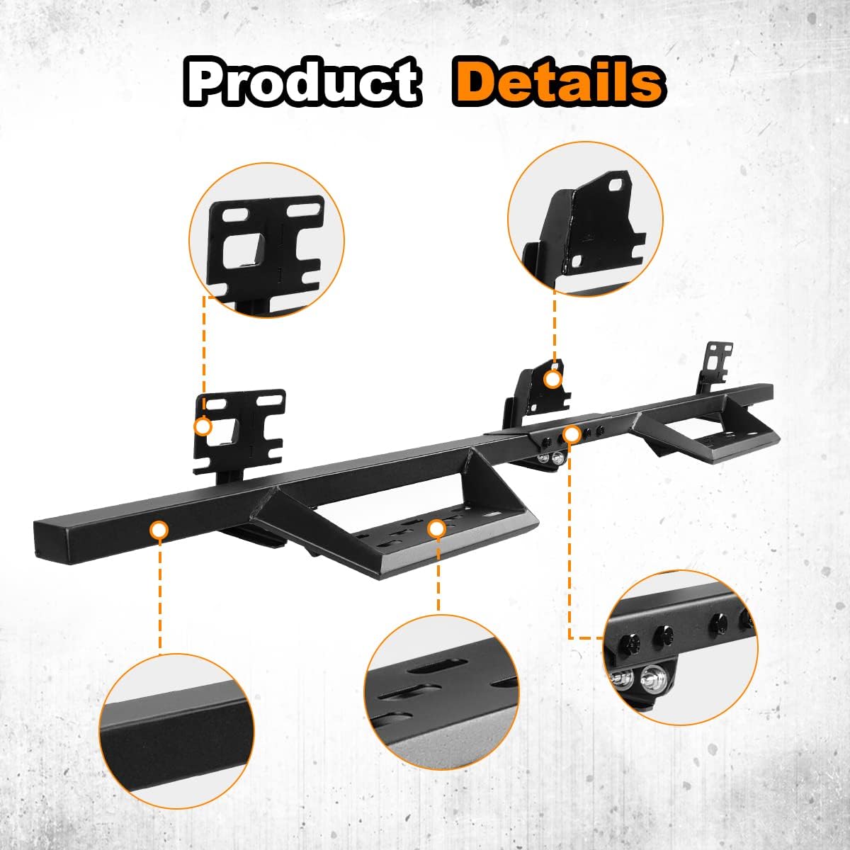 Nixon Offroad Running Boards Side Steps for 2019-2026 Dodge Ram 1500 Crew Cab 4 Door [Exclude 2019-2023 Ram Classic Model], Ram Side Steps Nerf Bar w/Sturdy Removable Steps, Black