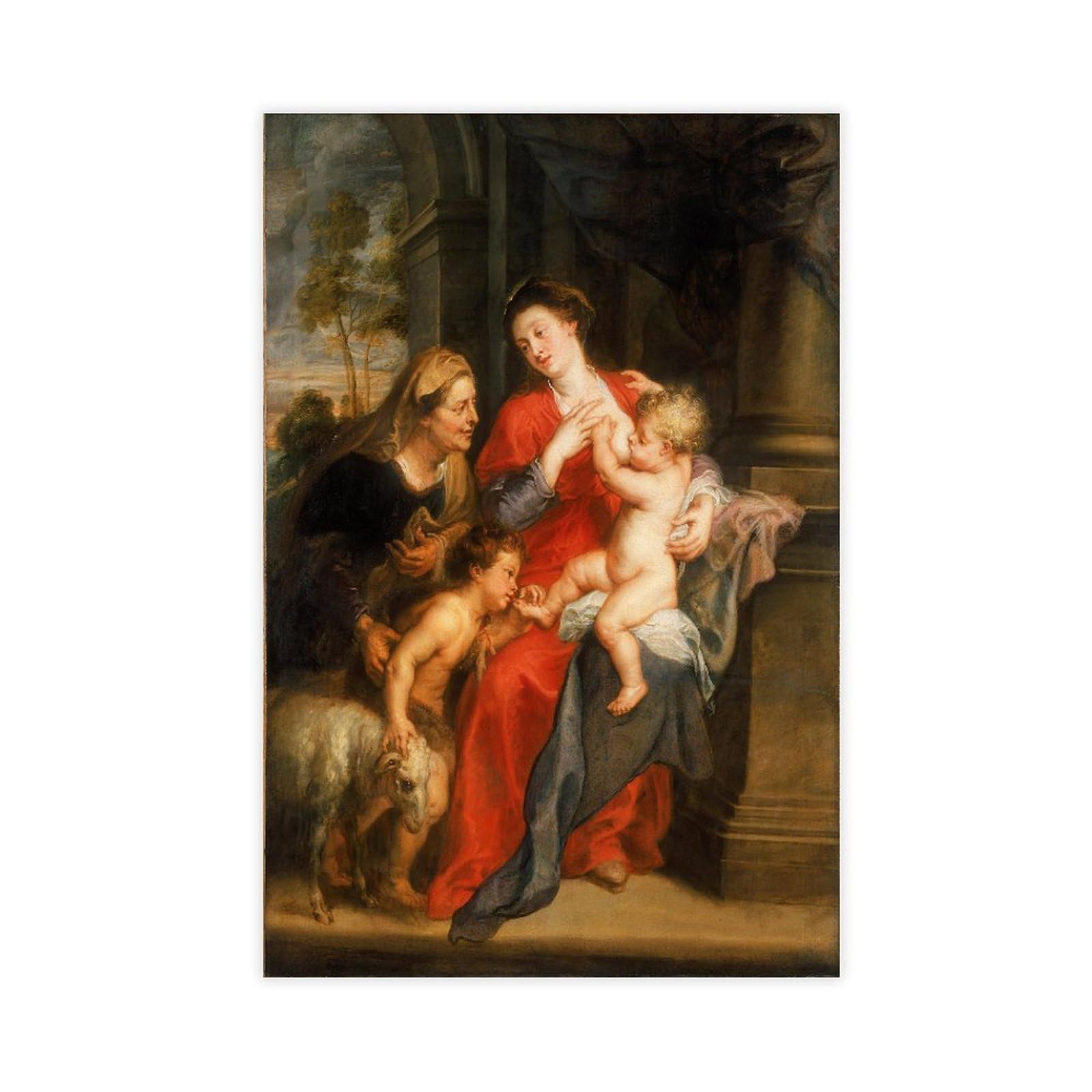 WCYB The Virgin And Child with Sts. Elizabeth And John The Baptist by Peter Paul Rubens Prints Posters Canvas Deco Paintings Wall Art For Office Living Roo
