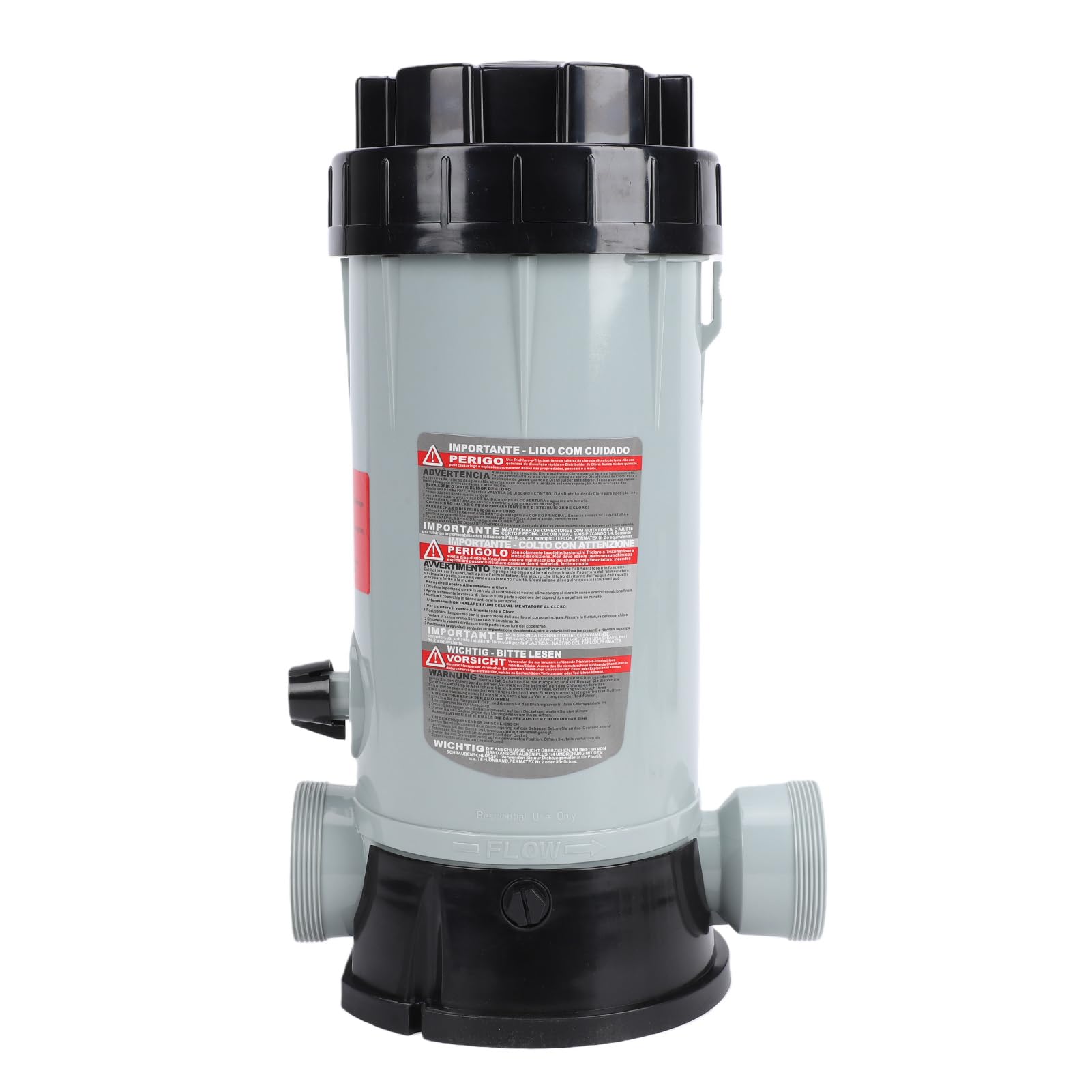 Chrees Chlorinateur Automatique de Piscine, Chargeur en Ligne en Plastique avec Débit Réglable et Loquet de Dégagement pour Piscines Hors Sol et Creusées jusqu'à 40 000 Gallons