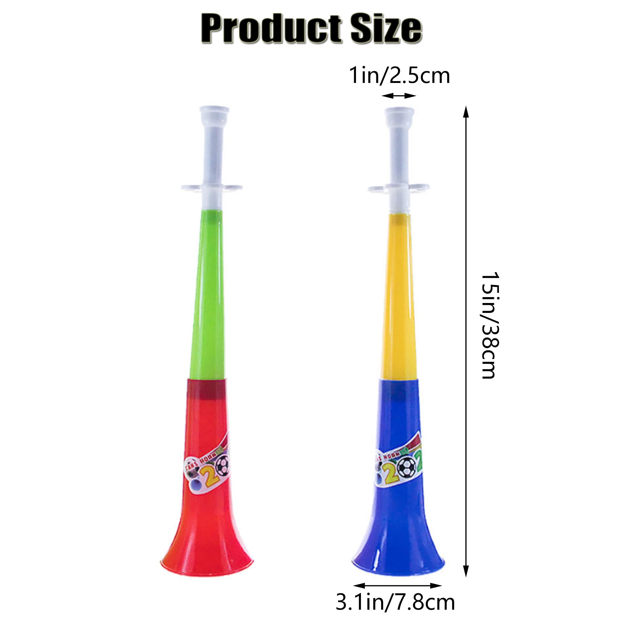2 Pcs Corne Vuvuzela Tröte Très Bruyant Klaxons Bruyants Jouer Trompette Plastique Fanfare Football Corne Stade Faiseurs Bruit Fan Claironne Bruyamment Événements Sportifs Match