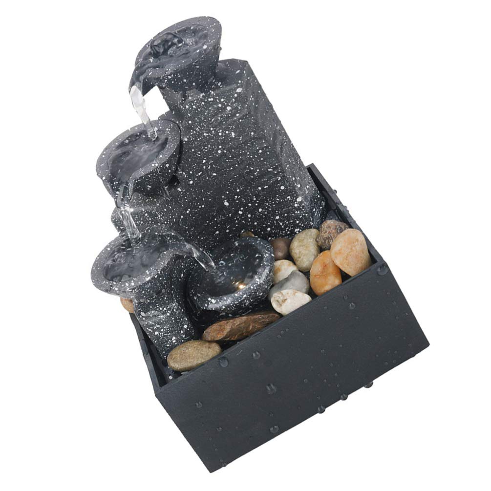 EXCEART 1pezzi Fontana Artificiale Batteria Piccolo Ornamento Da Casa in Cascata Senza Batteria