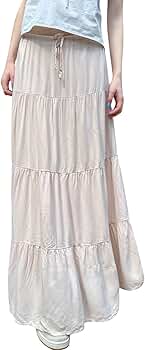 【BAON】Mandto Summer Frill Tiered Long Skirt Amazon.com: AMONIDA Summer Maxi Skirt, A Layered Flowy Swing