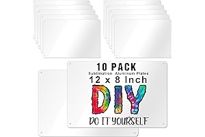 10Pack 12x8 Inch Hicarer Sublimation Blank Aluminum Signs for Indoor and Outdoor Use