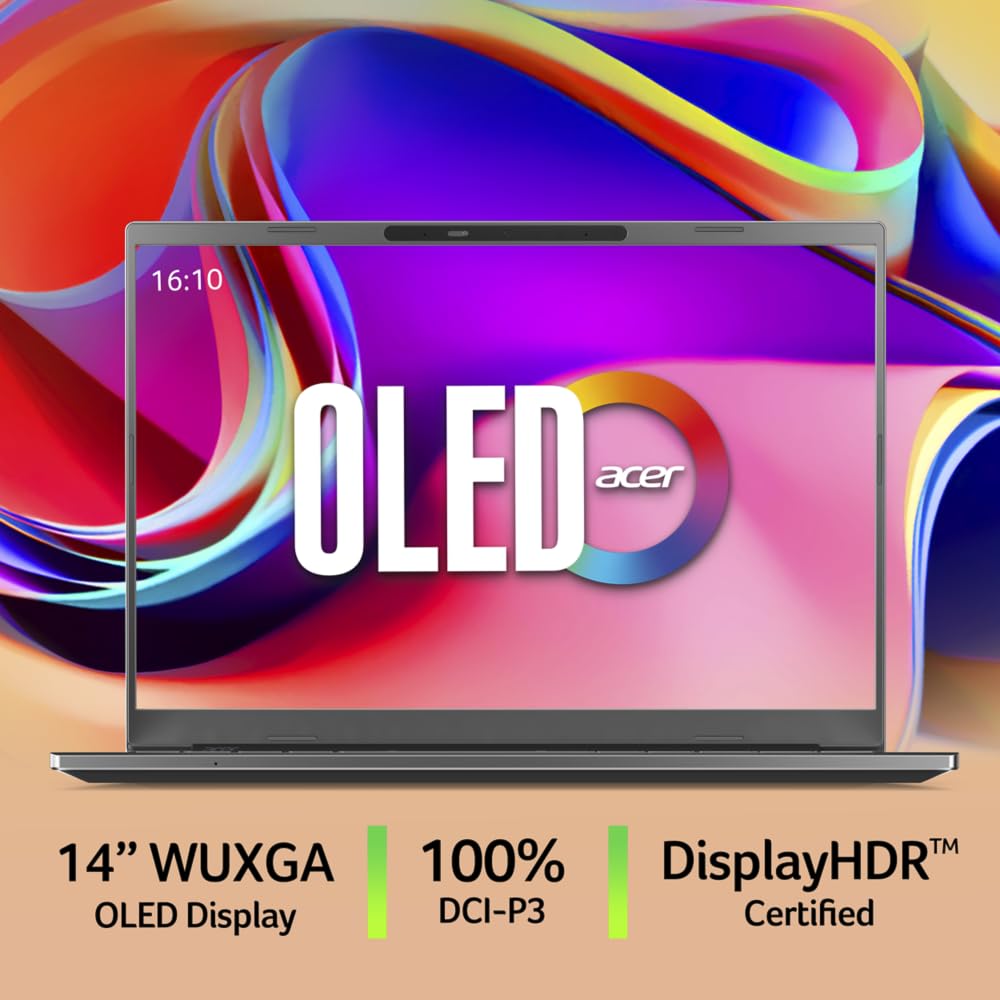 Acer Aspire 14 AI Copilot+ PC A14-61M, Ordenador Portátil 14" WUXGA OLED (AMD Ryzen AI 5 330, 16 GB RAM, 512 GB SSD, AMD Radeon Graphics, Windows 11 Home), Color Plata, Teclado QWERTY Español