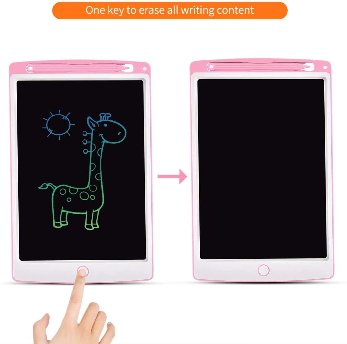 Nobes Tavoletta Grafica LCD Scrittura Colorato 10 Pollice Bambini, Lavagna da Disegno Cancellabile Portatile, Tavoletta Grafica per Giochi Bambina 3 4 5 6 Anni Ragazze (Rosa)