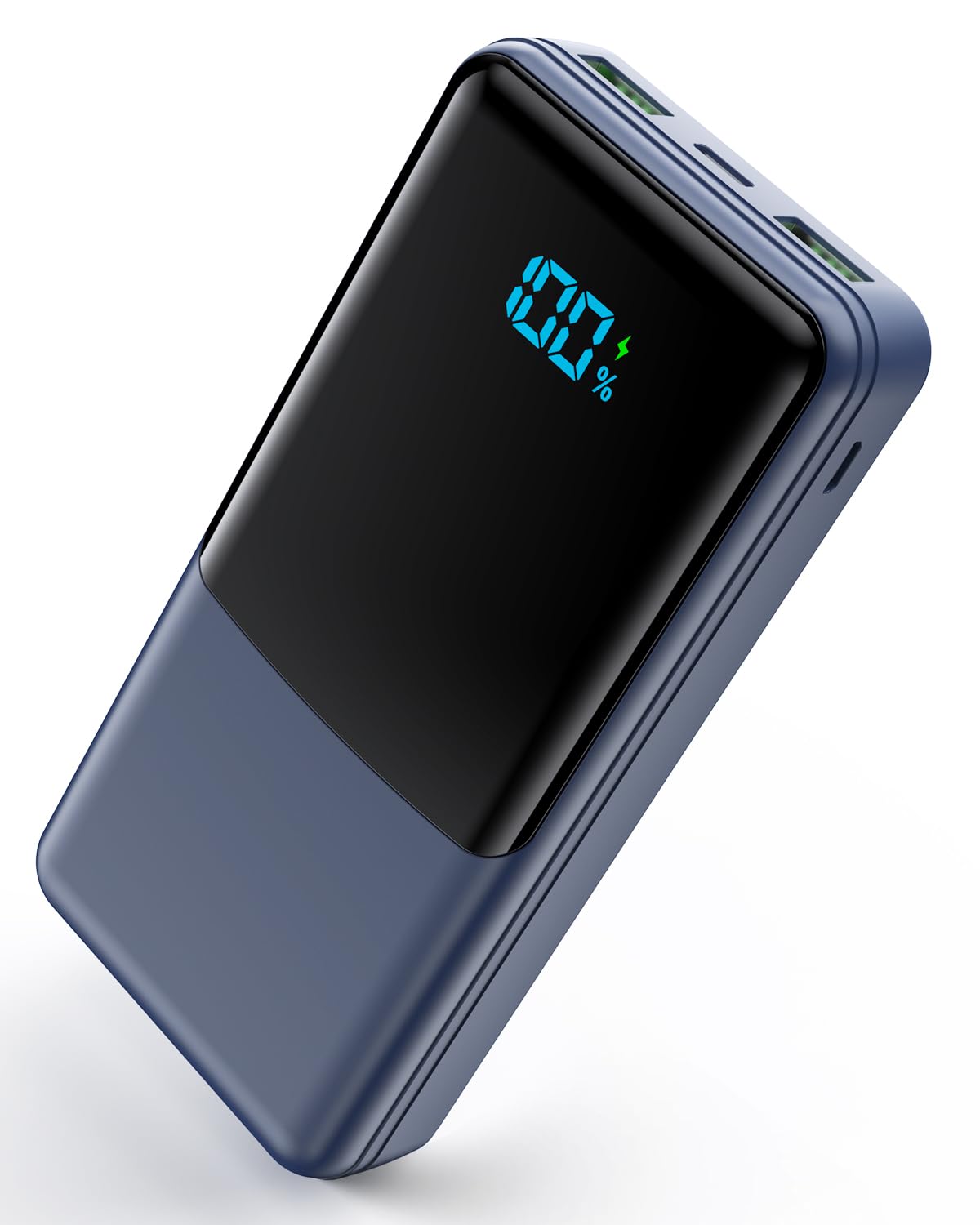 Power Bank 27000mAh, Powerbank Schnellladefunktion USB C PD 30W Fast Charge, Portable Charger für Samsung Galaxy iphone Handy, Externe Handyakkus mit LED Display 2 Input & 3 Output (Dunkelblau)