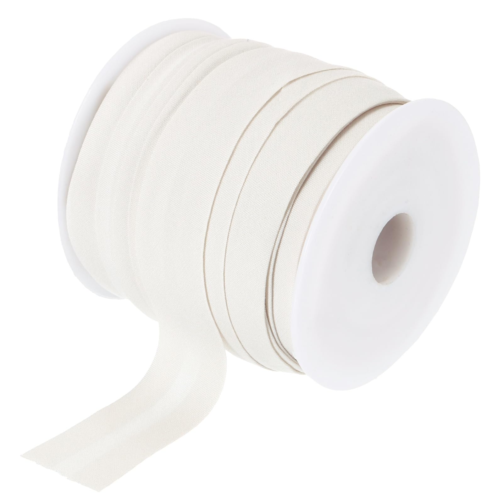 sourcing map 3/4 Inch Single Fold Bias Tape Cotton Continuous Bulk Bias Tape for Sewing, Seaming Quilting Hemming Binding Crafts (Light White 25 Yards)