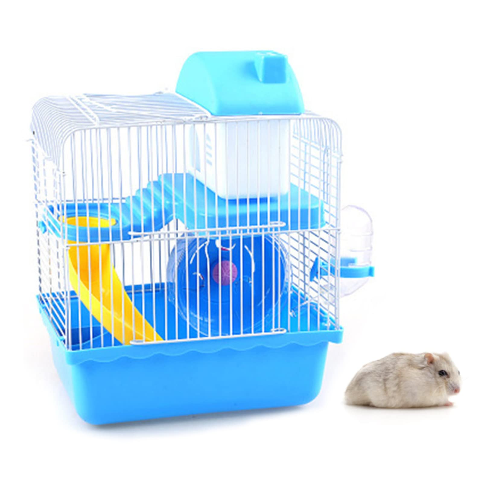 Hamster Cage, Portable 2 Tier Hamster Cage - Ideal Home for Small