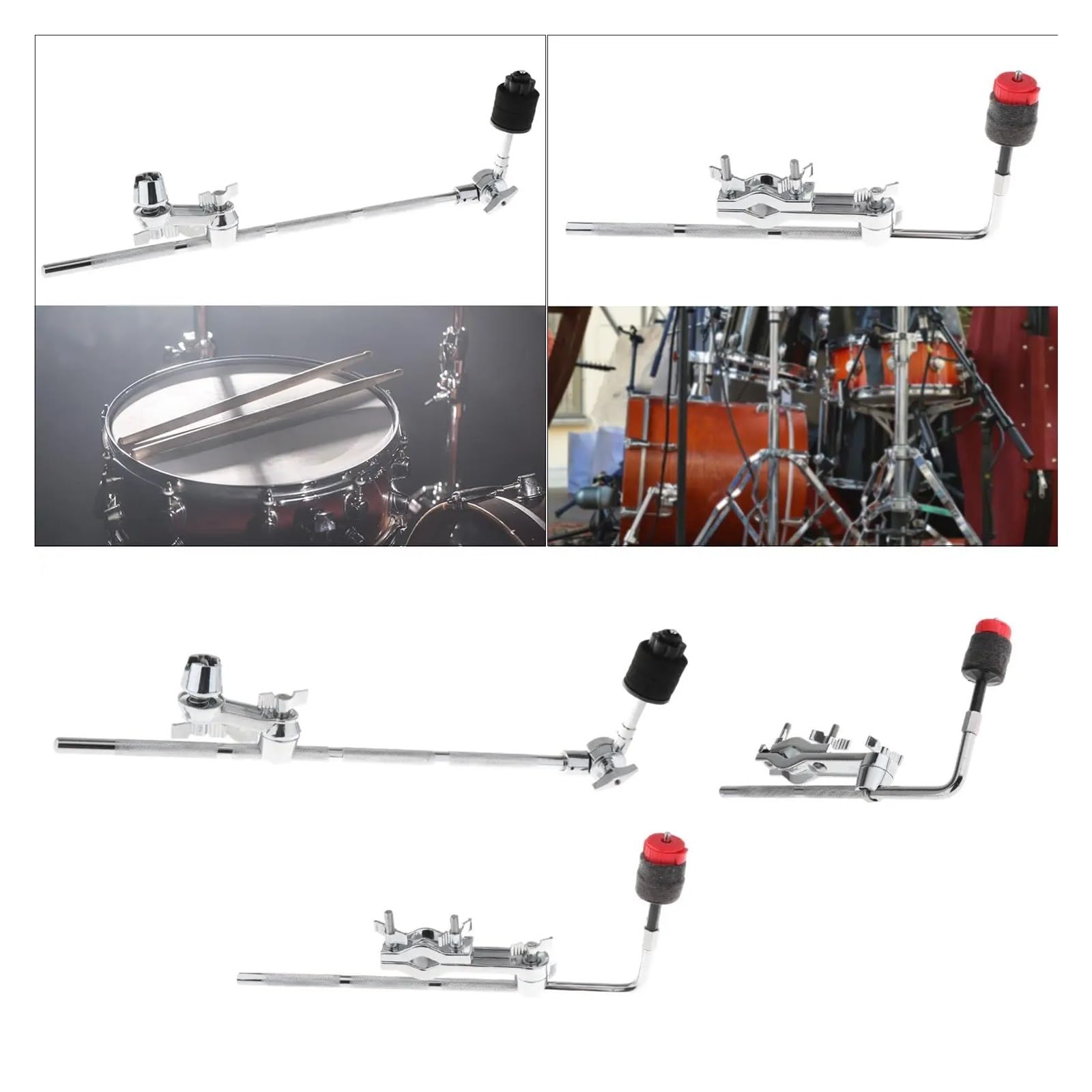 Abrazadera para brazo de platillos Brazo de platillo tambor repuesto con abrazaderas Fácil instalar Abrazadera extensión metal Soporte Clips expansión