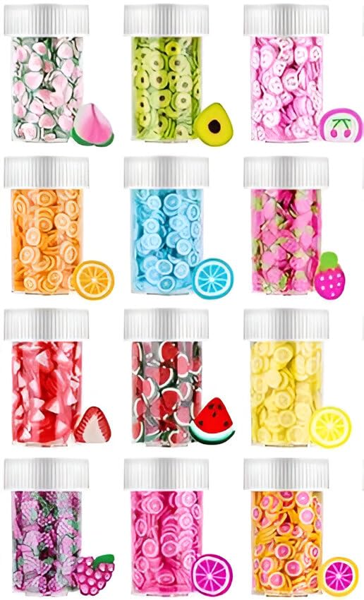 VINTAGER Diy Craft Fruit Pole Sequence Fruit Nail Art Slices Fruit Slices For 3D Polymer Clay Slices Resin Making Charms Fruit Slices For Nail Art, And Cellphone Decorations, Multicolor-image-18