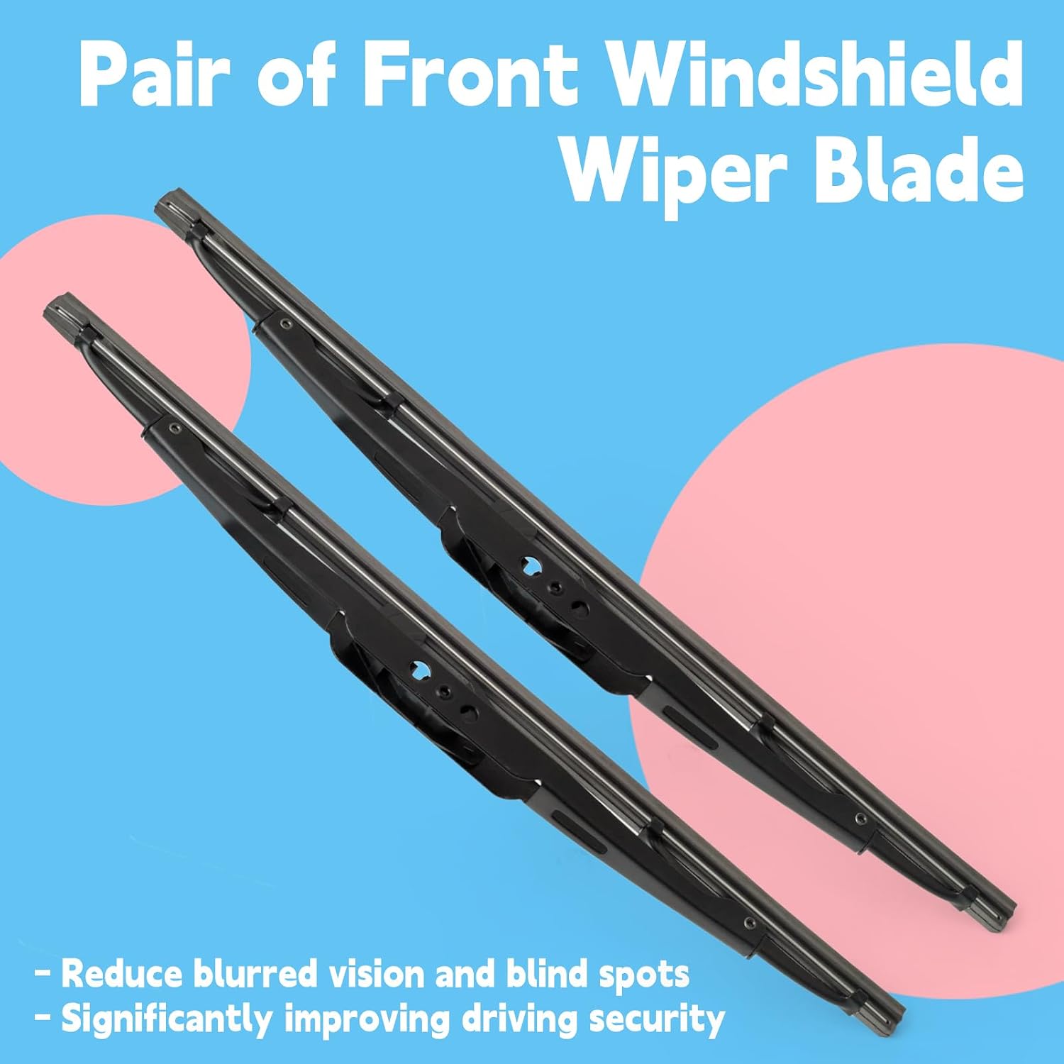 83505425 Front Windshield Wiper Blades Compatible with Jeep Wrangler YJ TJ 1987-2006 Pair of Wiper Blade Set Replace 19712.01, Passenger Right and Driver Left Side
