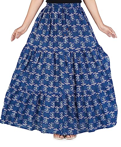 Image of Printed Cotton Women Wear Long Skirt Length 40 inch inch