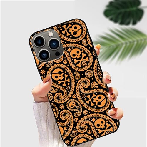Kynwoga Case Compatible With Iphone 13 Pro Max,Paisley And Skulls Phone Case For Women Girls,Tpu Bumper Soft Cover Shockproof Protective Slim Fit Case Designed For Iphone13 Pro Max 6.7 Inch #TOP5