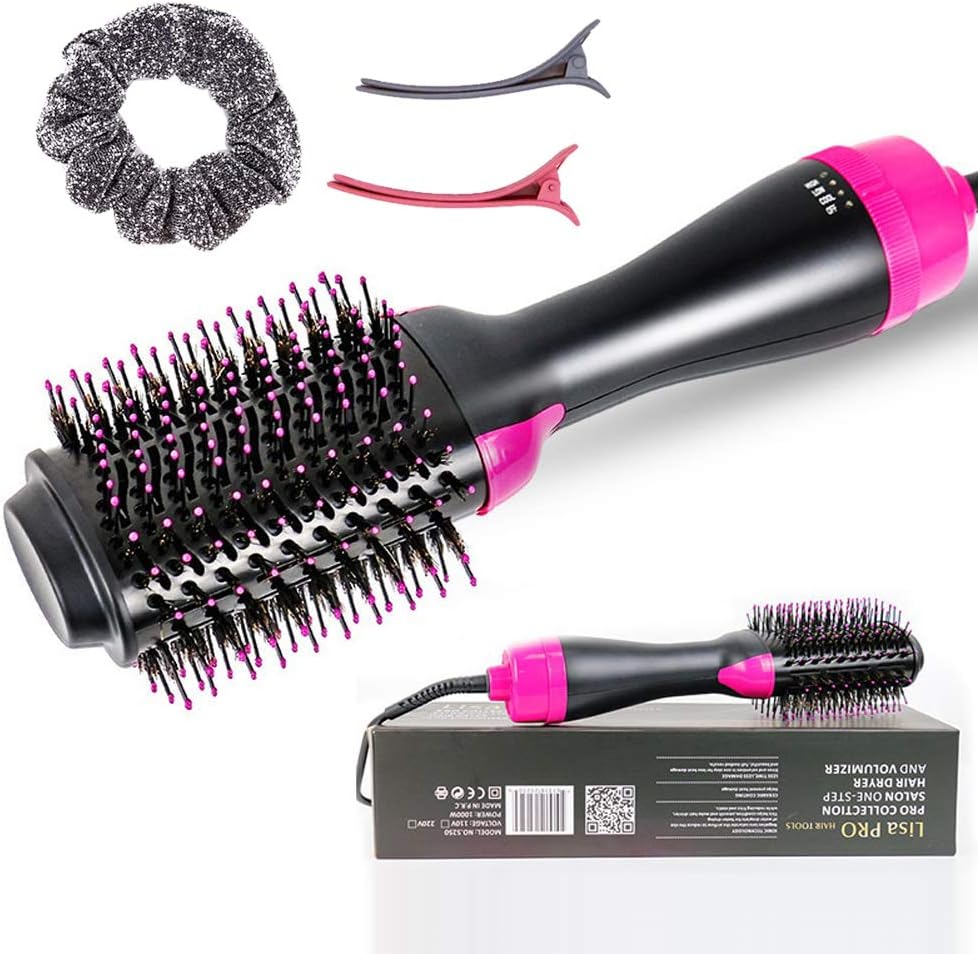 One-Step Hair Dryer Brush, 3 in 1 Hot Air Brush Ceramic Straightening Hair Comb & Styler Volumizer