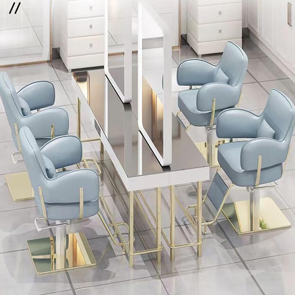 Friseurstuhl Friseureinrichtung mit Hydraulikpumpe 360° Drehbar, Bedienungsstuhl Höhenverstellbar, Barberstuhl Friseurstühle Kunstleder,Schwarz,B